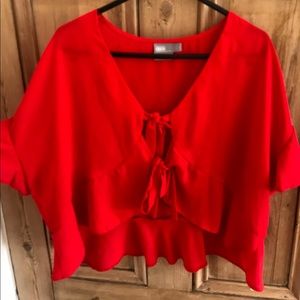 ASOS Red Crop Top with Tie Front